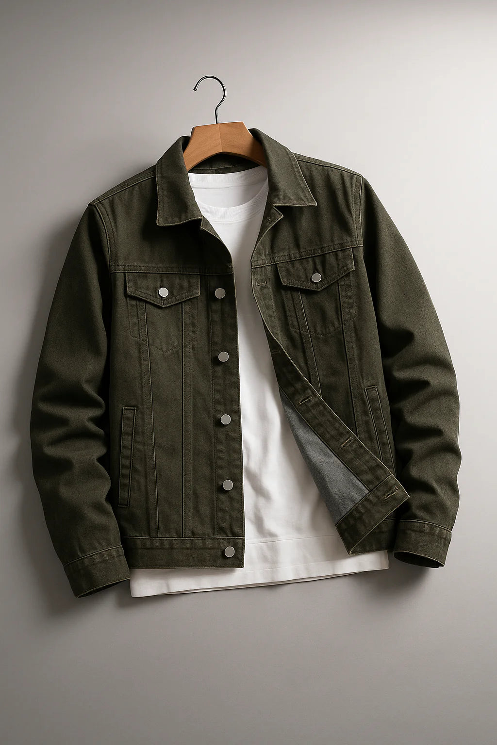 PACK OF 2 LIGHT STEEL GREY & BOTTLE GREEN DENIM JACKET - UNISEX