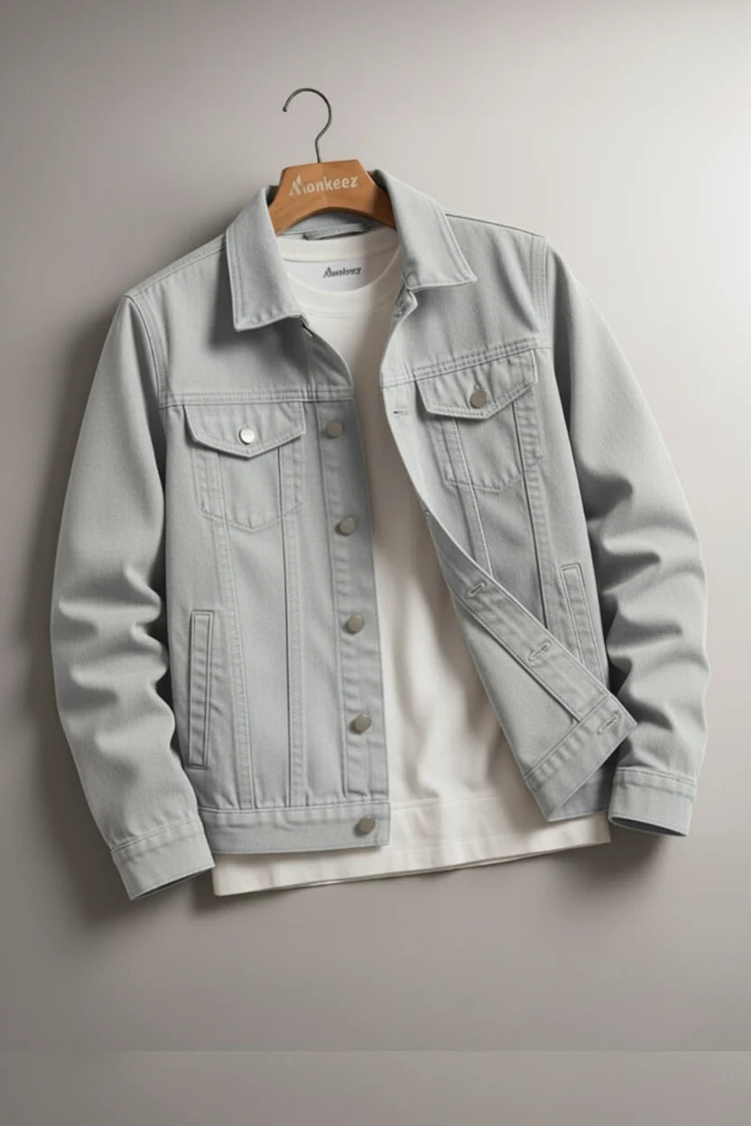 LIGHT STEEL GREY DENIM JACKET - UNISEX