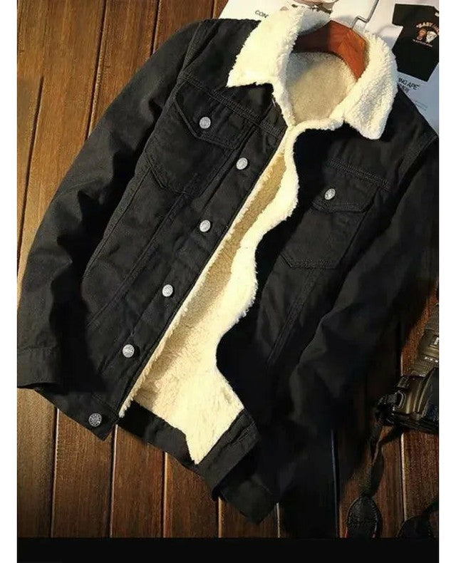 MENS BLACK DENIM JACKET