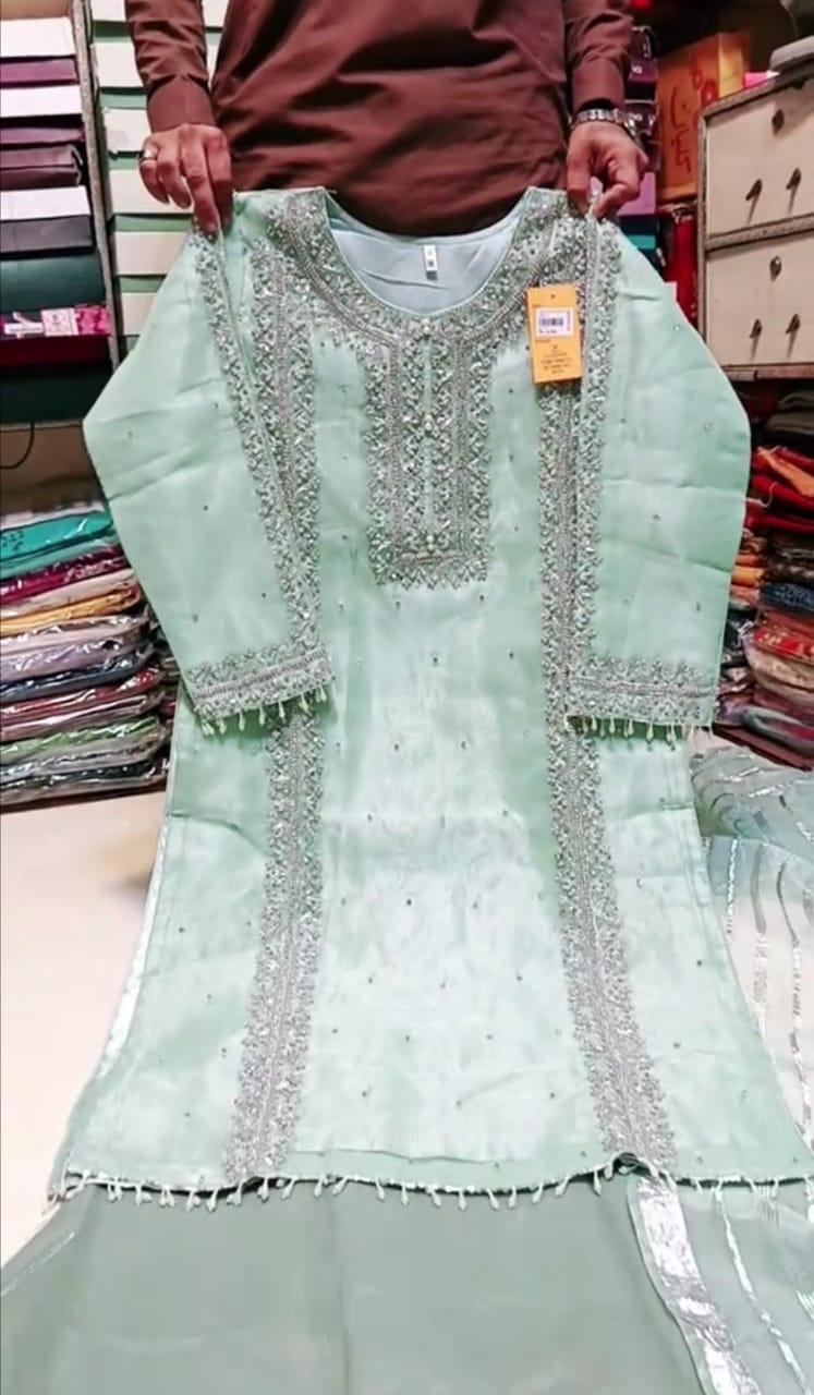 Luxury Festive 3-Pc Ensemble Embroidered Suit