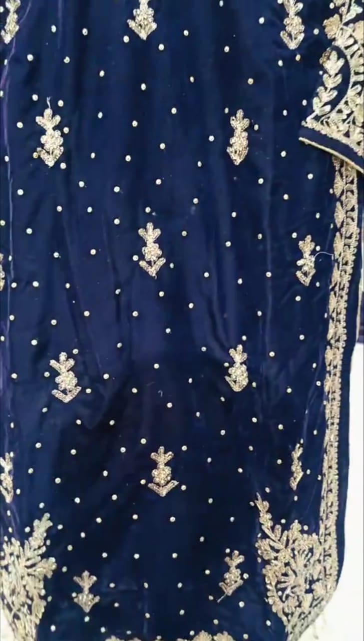 Luxury Velvet Embroidered 3-Piece Suit