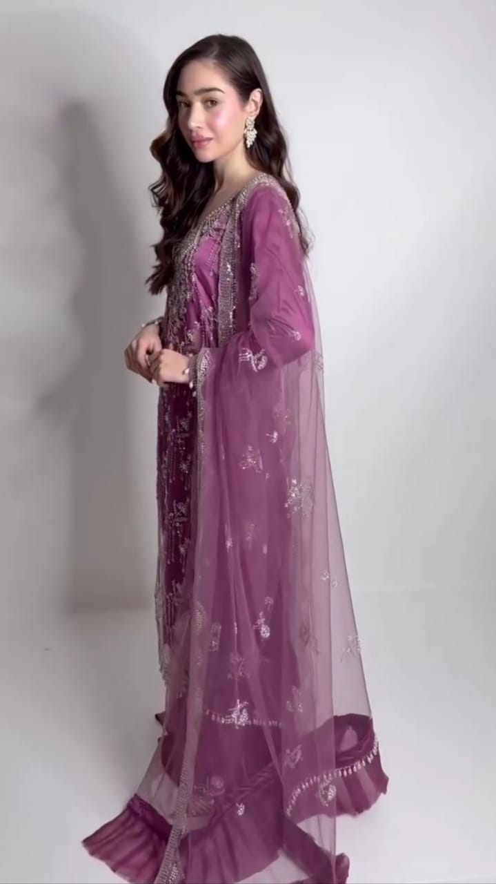 Regal Bloom Embroidered 3PC Outfit