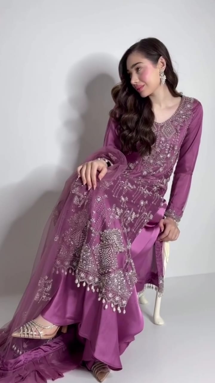 Regal Bloom Embroidered 3PC Outfit