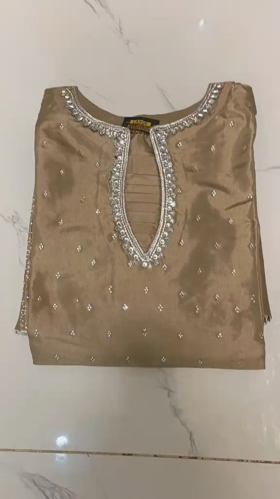 CREAM COLOR EMBROIDERED 3PC SUIT
