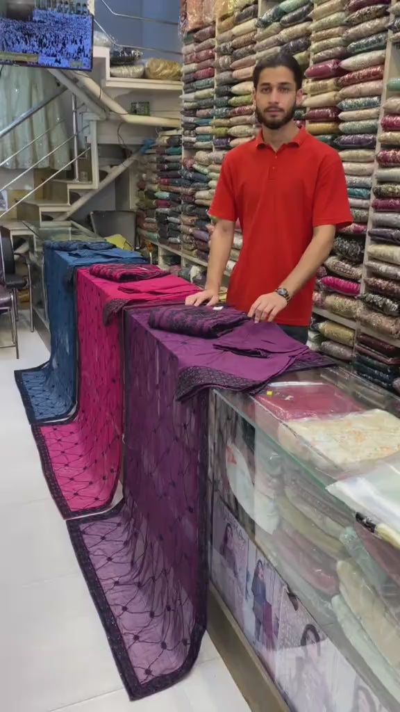 Embroidered Chiffon 3pc Suit with Dupatta