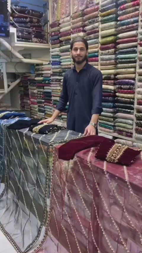 Red Color Velvet 3Pc Suit Evening Occassional Wear