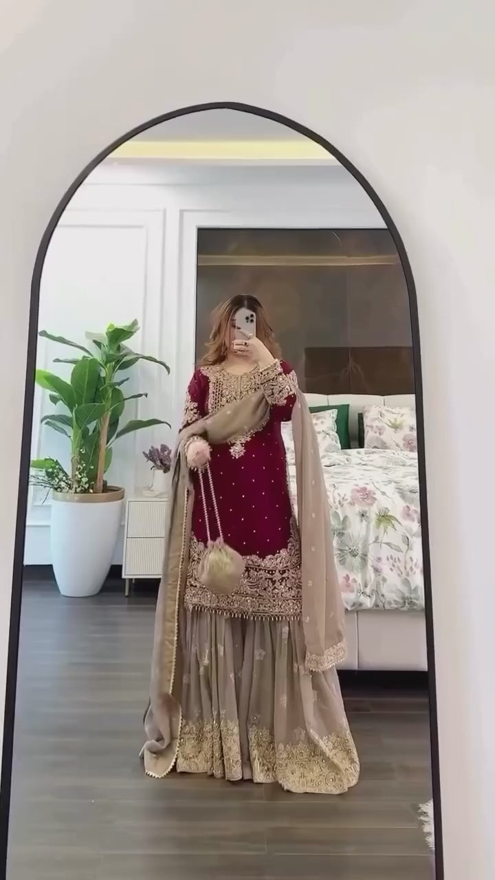 FESTIVE EMBRIODERED DRESS 3PCS