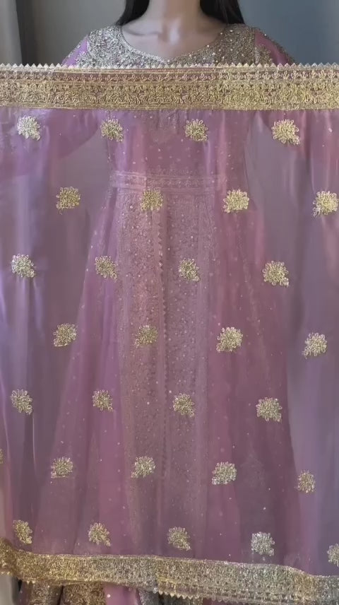 LILAC COLOR EMBROIDERED 3PC SUIT