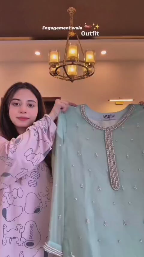 Classic Blue Semi-Formal 3pc Suit with Sheer Sleeves