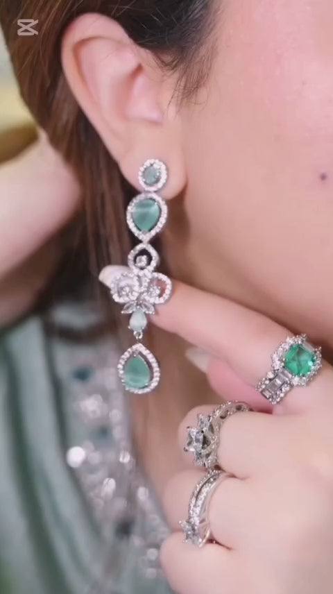 LIGHT BLUE HEAVY EMBROIDERED HANDWORK 3PC SUIT