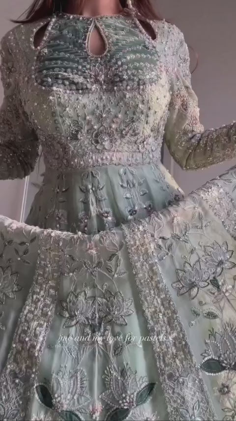 BEAUTIFULLY HAND CRAFTED PEARL WORK FROCK